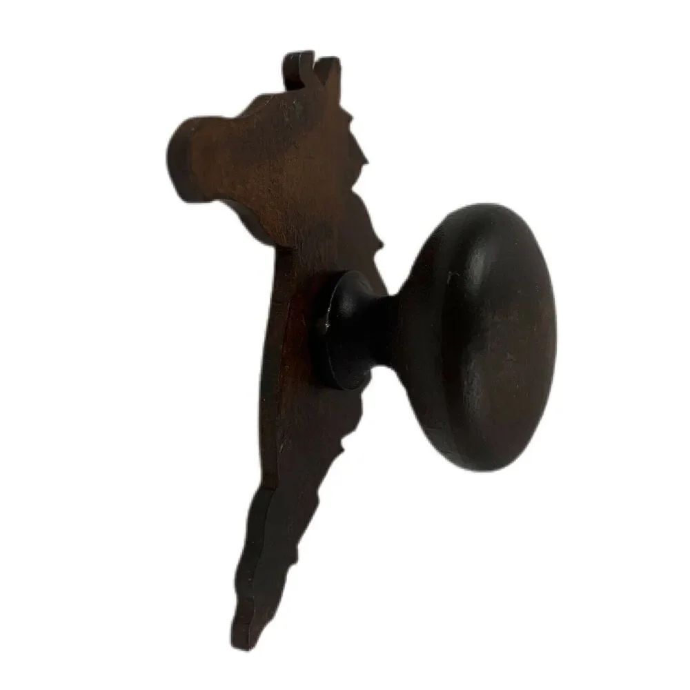 Metal Western Horse Head Drawer Knob Rust Patina Reversible Rustic Cabin Core